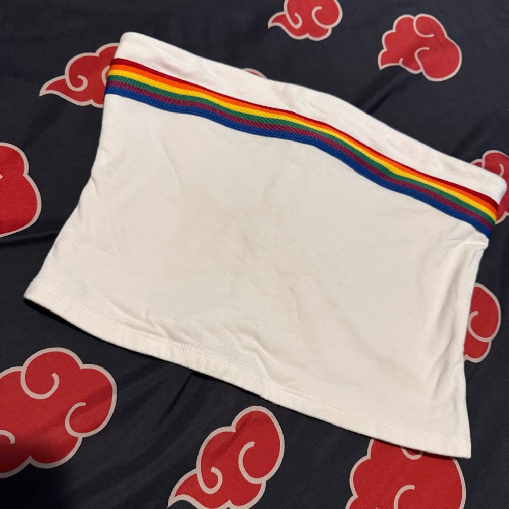 Heart & Hips rainbow Patterned Fabric tube top